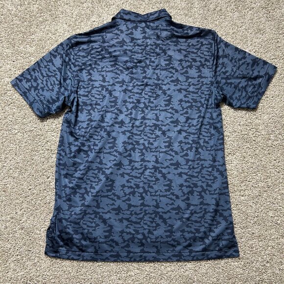 Peter Millar Mens Large Camouflage Print Polo Shirt Navy Blue - Picture 6 of 8